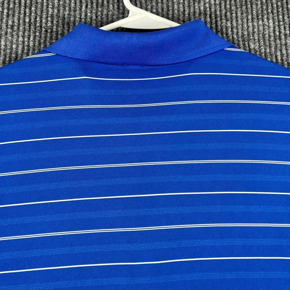 Nike Polo Shirt Mens XL Extra Large Blue Striped Short Sleeve Golf Casual DriFit